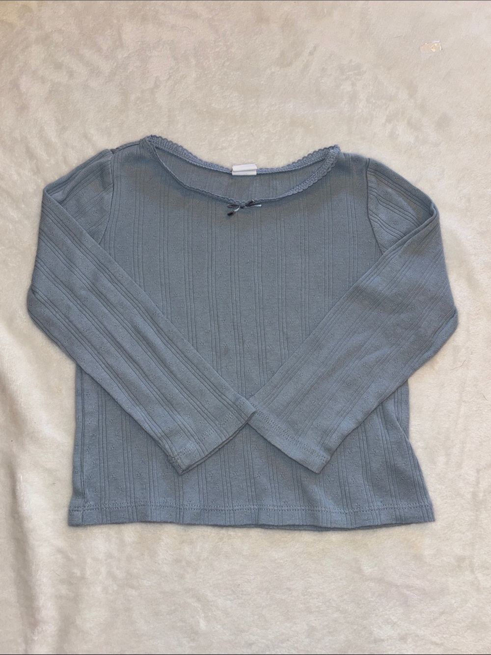 baby gap Ribbed Long-Sleeve Knit Top with Neck Bow